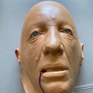 Vintage Rubber life like dead man head prop Halloween